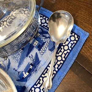 31) Antique Server Monogram M Or W